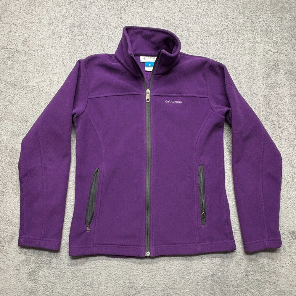 Columbia Full Zip Fleece Sweater Youth Size 14/16 Purple